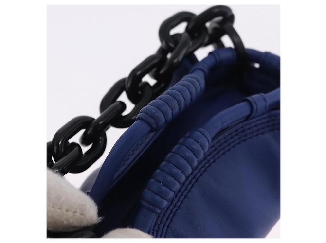 Monedero LOEWE Nappa Aire de piel azul Auth 202034V - vista 7