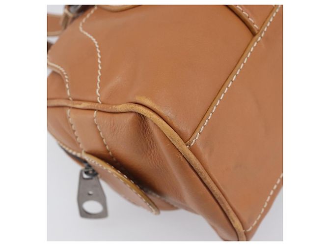 Céline Borsa a mano CELINE in pelle marrone argento Auth 199494A - vista 14