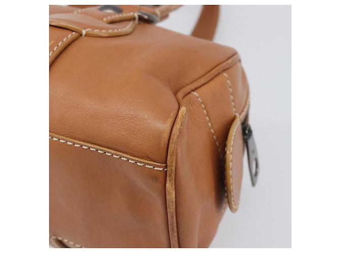 Céline Borsa a mano CELINE in pelle marrone argento Auth 199494A - vista 15