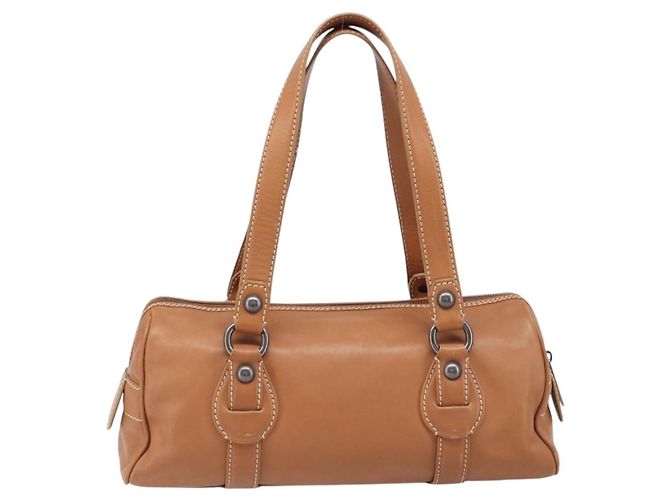 Céline Borsa a mano CELINE in pelle marrone argento Auth 199494A - vista 2