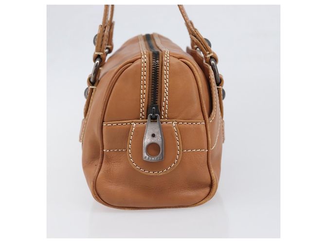 Céline Borsa a mano CELINE in pelle marrone argento Auth 199494A - vista 3