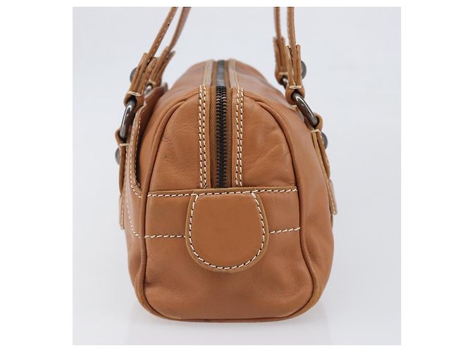 Céline Borsa a mano CELINE in pelle marrone argento Auth 199494A - vista 4