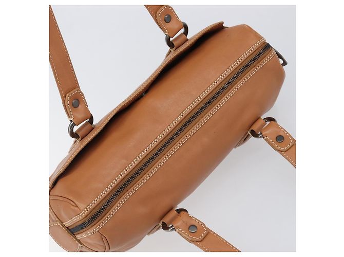 Céline Borsa a mano CELINE in pelle marrone argento Auth 199494A - vista 6