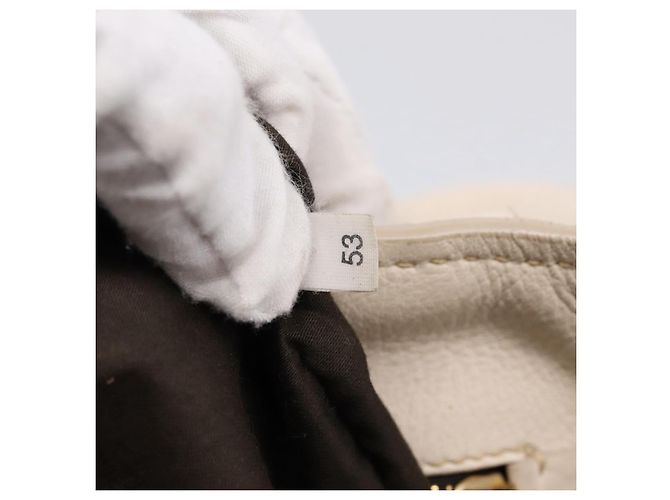 Borsa Miu Miu Vittero Dino Leather 2way Ivory Gold Auth 201929A D'oro Crudo - vista 12