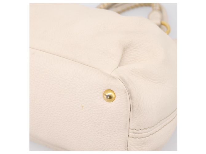 Borsa Miu Miu Vittero Dino Leather 2way Ivory Gold Auth 201929A D'oro Crudo - vista 15