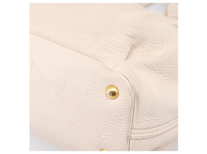 Borsa Miu Miu Vittero Dino Leather 2way Ivory Gold Auth 201929A D'oro Crudo - vista 17