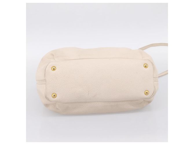Borsa Miu Miu Vittero Dino Leather 2way Ivory Gold Auth 201929A D'oro Crudo - vista 5