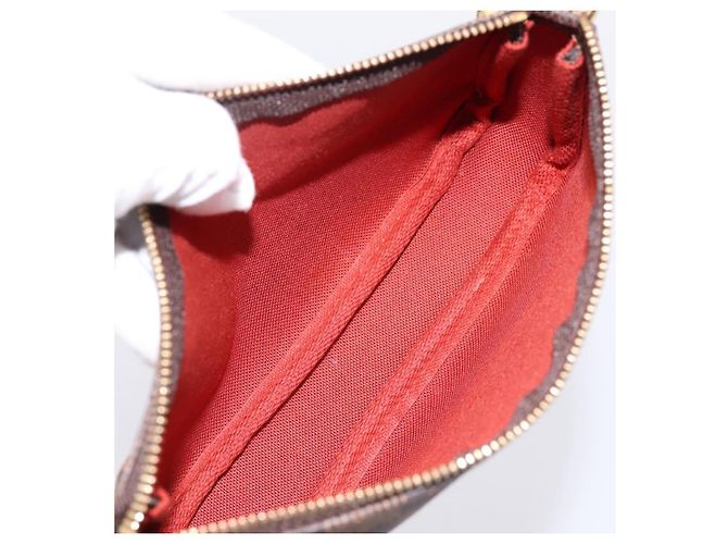 LOUIS VUITTON Damier Ebene Mini Pochette Accessory Pouch N58009 LV Auth 199474V - vista 10