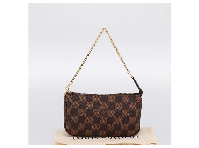 LOUIS VUITTON Damier Ebene Mini Pochette Accessory Pouch N58009 LV Auth 199474V - vista 12