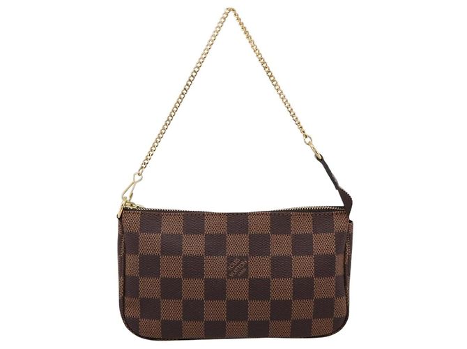 LOUIS VUITTON Damier Ebene Mini Pochette Accessory Pouch N58009 LV Auth 199474V - vista 13