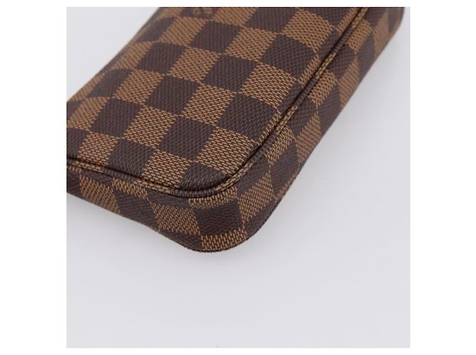 LOUIS VUITTON Damier Ebene Mini Pochette Accessory Pouch N58009 LV Auth 199474V - vista 17