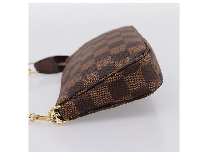 LOUIS VUITTON Damier Ebene Mini Pochette Accessory Pouch N58009 LV Auth 199474V - vista 3
