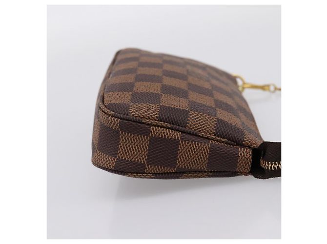LOUIS VUITTON Damier Ebene Mini Pochette Accessory Pouch N58009 LV Auth 199474V - vista 4