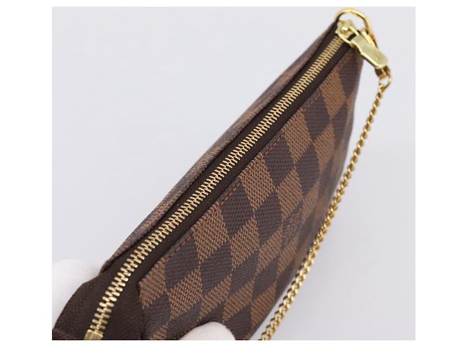 LOUIS VUITTON Damier Ebene Mini Pochette Accessory Pouch N58009 LV Auth 199474V - vista 6