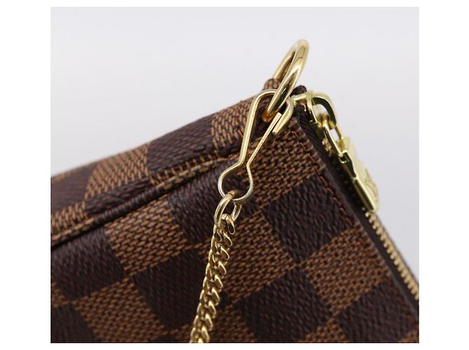 LOUIS VUITTON Damier Ebene Mini Pochette Accessory Pouch N58009 LV Auth 199474V - vista 9