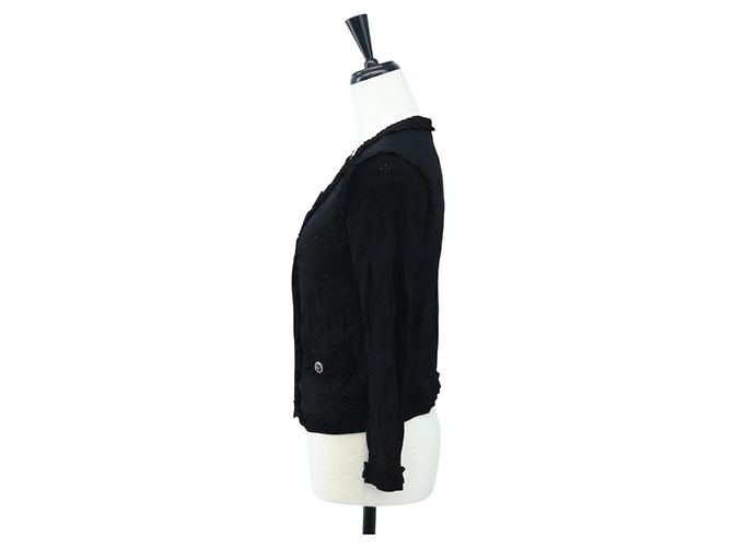 CHANEL Cardigan Jacke Viscose Black CC Auth 199994M Schwarz - Ansicht 3