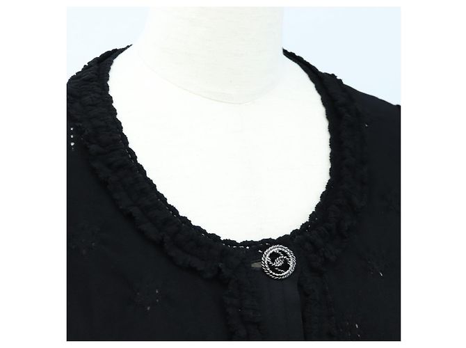 CHANEL Cardigan Jacke Viscose Black CC Auth 199994M Schwarz - Ansicht 5