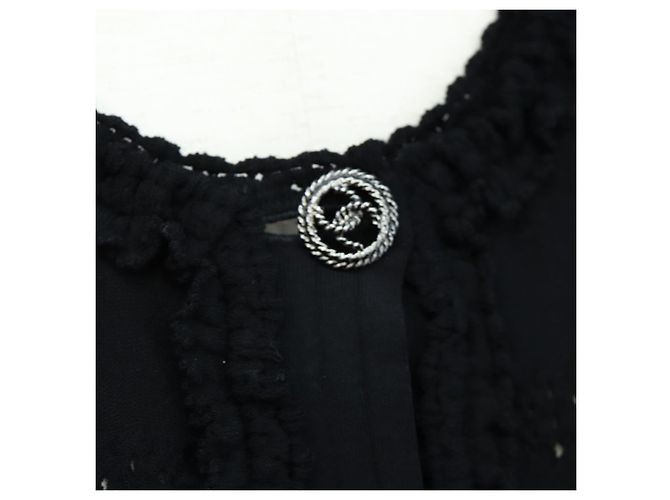 CHANEL Cardigan Jacke Viscose Black CC Auth 199994M Schwarz - Ansicht 6