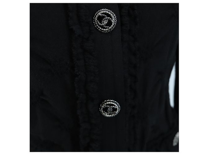 CHANEL Cardigan Jacke Viscose Black CC Auth 199994M Schwarz - Ansicht 7