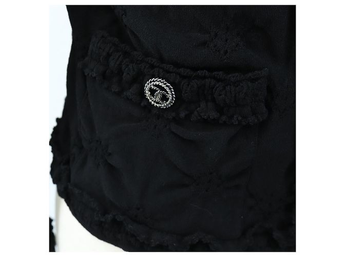 CHANEL Cardigan Jacke Viscose Black CC Auth 199994M Schwarz - Ansicht 8