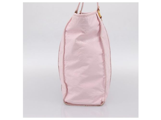 Miu Miu Tote Bag Lackleder Pink Gold Auth 201938 Golden - Ansicht 3
