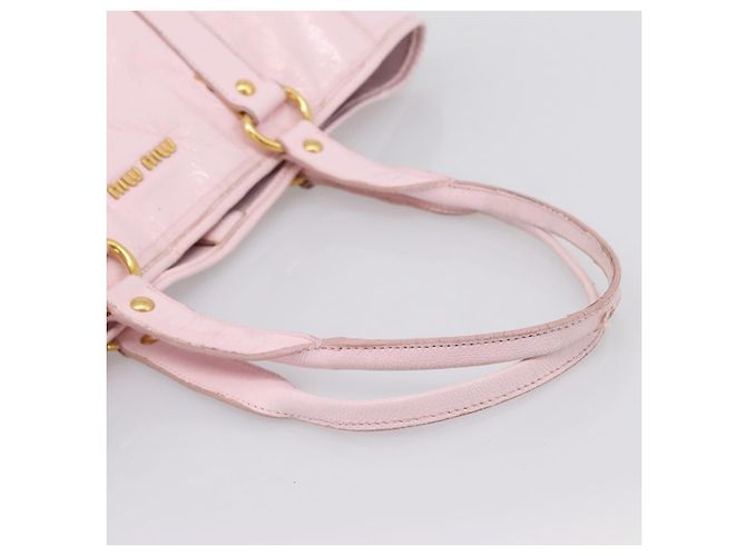 Miu Miu Tote Bag Lackleder Pink Gold Auth 201938 Golden - Ansicht 7