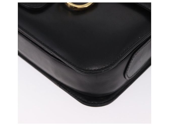 Céline Borsa a tracolla CELINE Horsebit in pelle nera e oro Auth 197762A Nero D'oro - vista 15
