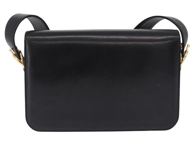 Céline Borsa a tracolla CELINE Horsebit in pelle nera e oro Auth 197762A Nero D'oro - vista 2