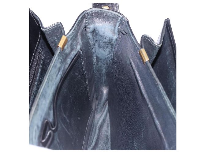 Céline Borsa a tracolla CELINE Horsebit in pelle nera e oro Auth 197762A Nero D'oro - vista 20