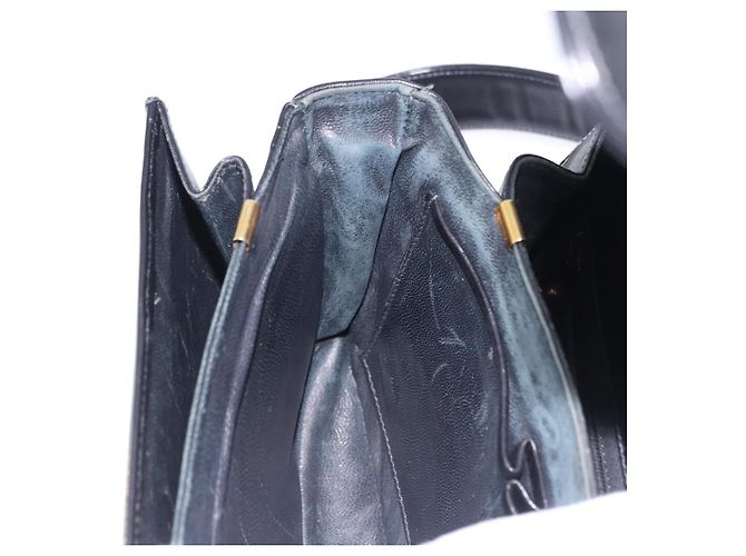 Céline Borsa a tracolla CELINE Horsebit in pelle nera e oro Auth 197762A Nero D'oro - vista 21