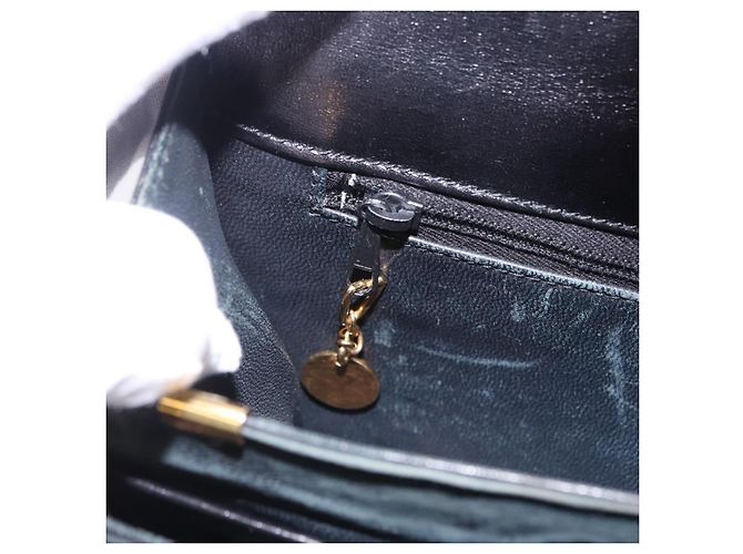 Céline Borsa a tracolla CELINE Horsebit in pelle nera e oro Auth 197762A Nero D'oro - vista 23