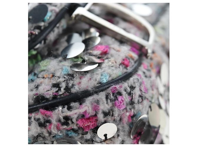 Christian Dior Saddle Bag Wool Sequins Multicolor Silver Auth yk20712SM - view 15
