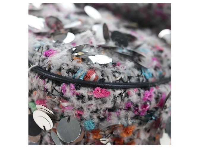 Christian Dior Saddle Bag Wool Sequins Multicolor Silver Auth yk20712SM - view 16