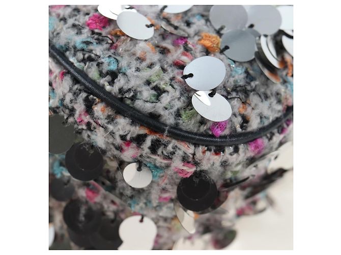 Christian Dior Saddle Bag Wool Sequins Multicolor Silver Auth yk20712SM - view 17