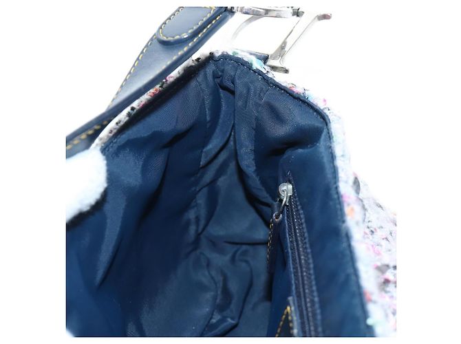 Christian Dior Saddle Bag Wool Sequins Multicolor Silver Auth yk20712SM - view 20