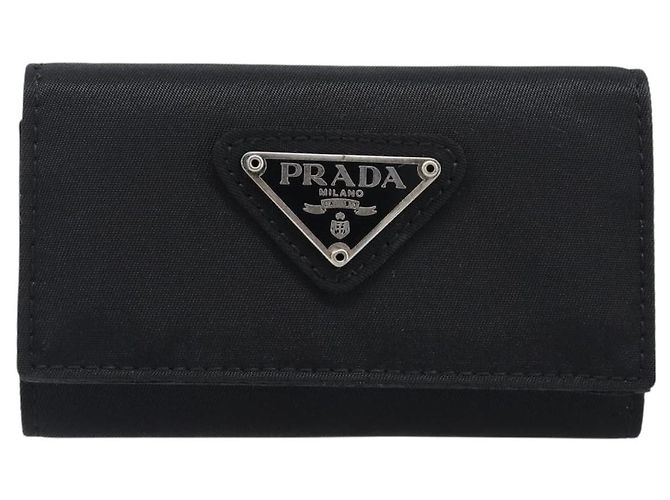 PRADA Key Case Nylon Black Silver Black Auth bs36854 Silvery - view 13