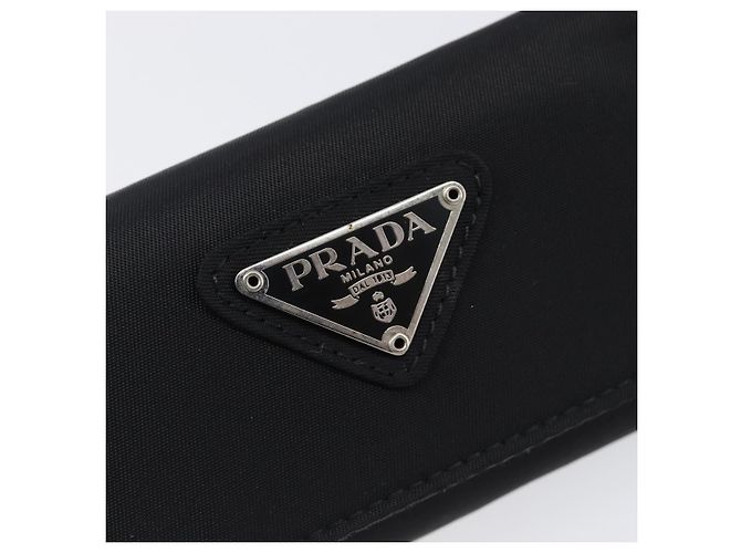 PRADA Key Case Nylon Black Silver Black Auth bs36854 Silvery - view 17
