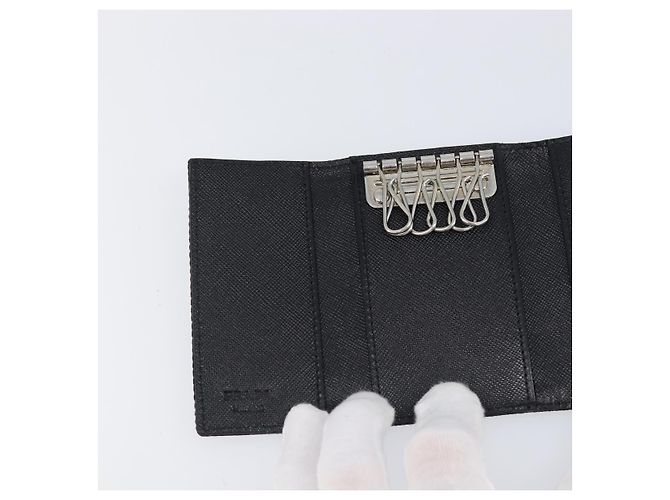 PRADA Key Case Nylon Black Silver Black Auth bs36854 Silvery - view 20