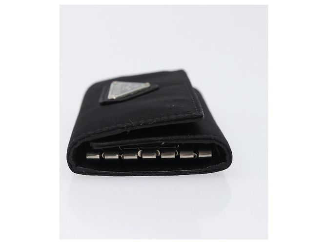PRADA Key Case Nylon Black Silver Black Auth bs36854 Silvery - view 4