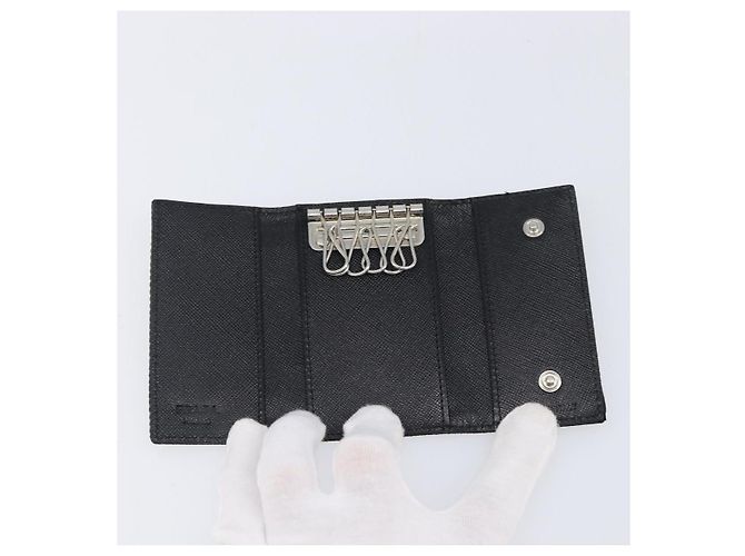 PRADA Key Case Nylon Black Silver Black Auth bs36854 Silvery - view 8