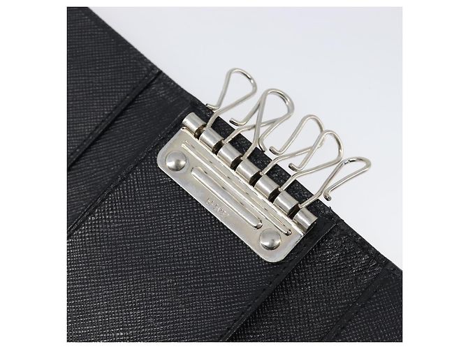 PRADA Key Case Nylon Black Silver Black Auth bs36854 Silvery - view 9