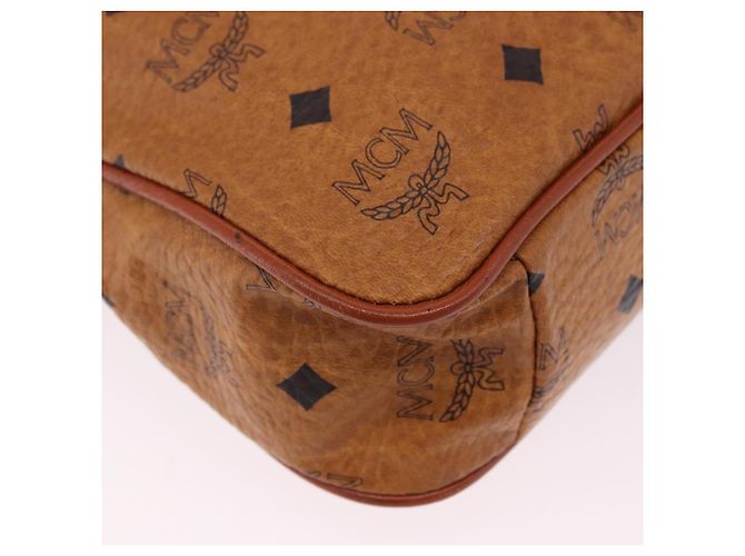 Borsa a tracolla MCM Vicetos in pelle marrone tono oro Auth BA15404 - vista 15