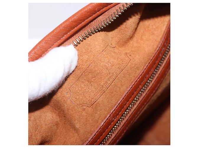 Borsa a tracolla MCM Vicetos in pelle marrone tono oro Auth BA15404 - vista 17