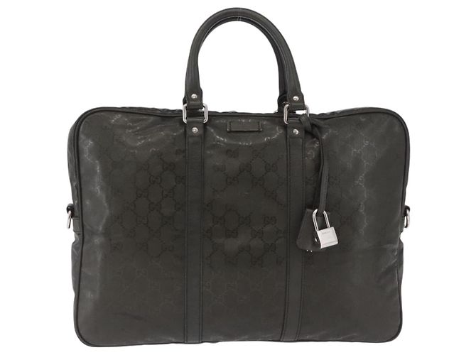 Padlock Borsa business GUCCI GG Implementation PVC Verde Argento 201480 Auth ka5968 - vista 13