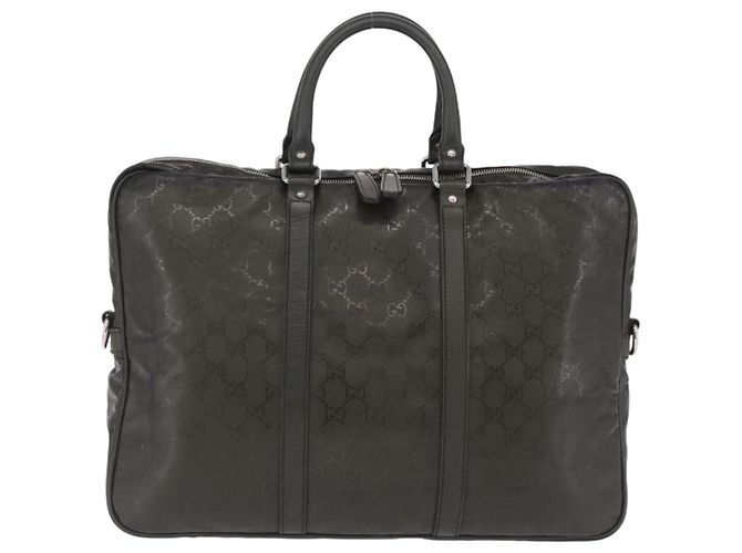 Padlock Borsa business GUCCI GG Implementation PVC Verde Argento 201480 Auth ka5968 - vista 2