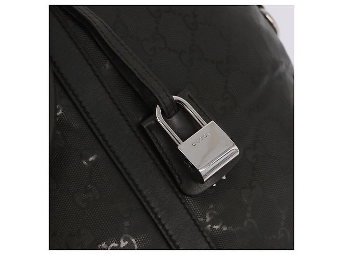 Padlock Borsa business GUCCI GG Implementation PVC Verde Argento 201480 Auth ka5968 - vista 21