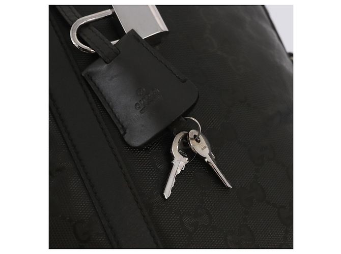 Padlock Borsa business GUCCI GG Implementation PVC Verde Argento 201480 Auth ka5968 - vista 22