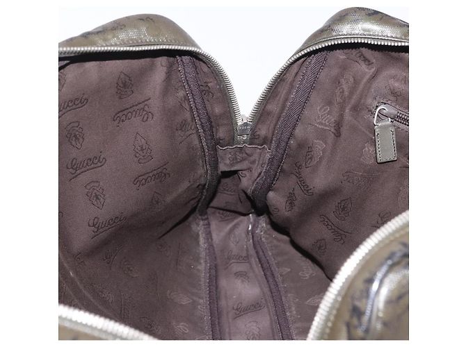 Padlock Borsa business GUCCI GG Implementation PVC Verde Argento 201480 Auth ka5968 - vista 25