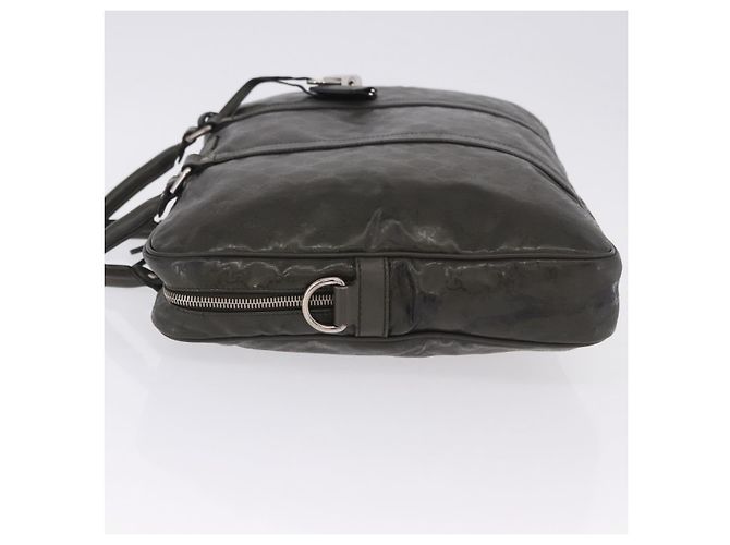 Padlock Borsa business GUCCI GG Implementation PVC Verde Argento 201480 Auth ka5968 - vista 5