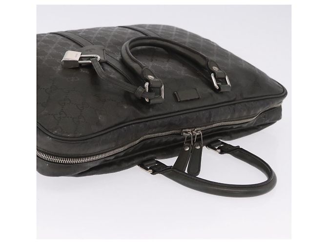 Padlock Borsa business GUCCI GG Implementation PVC Verde Argento 201480 Auth ka5968 - vista 8